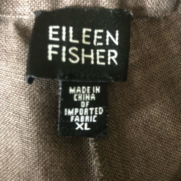 Eileen Fisher Linen Wide Leg Trouser Pant Size XL/18 Pockets Mocha Casual Wear - Picture 6 of 6